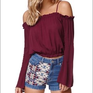 Pacsun la hearts cold shoulder smock top
